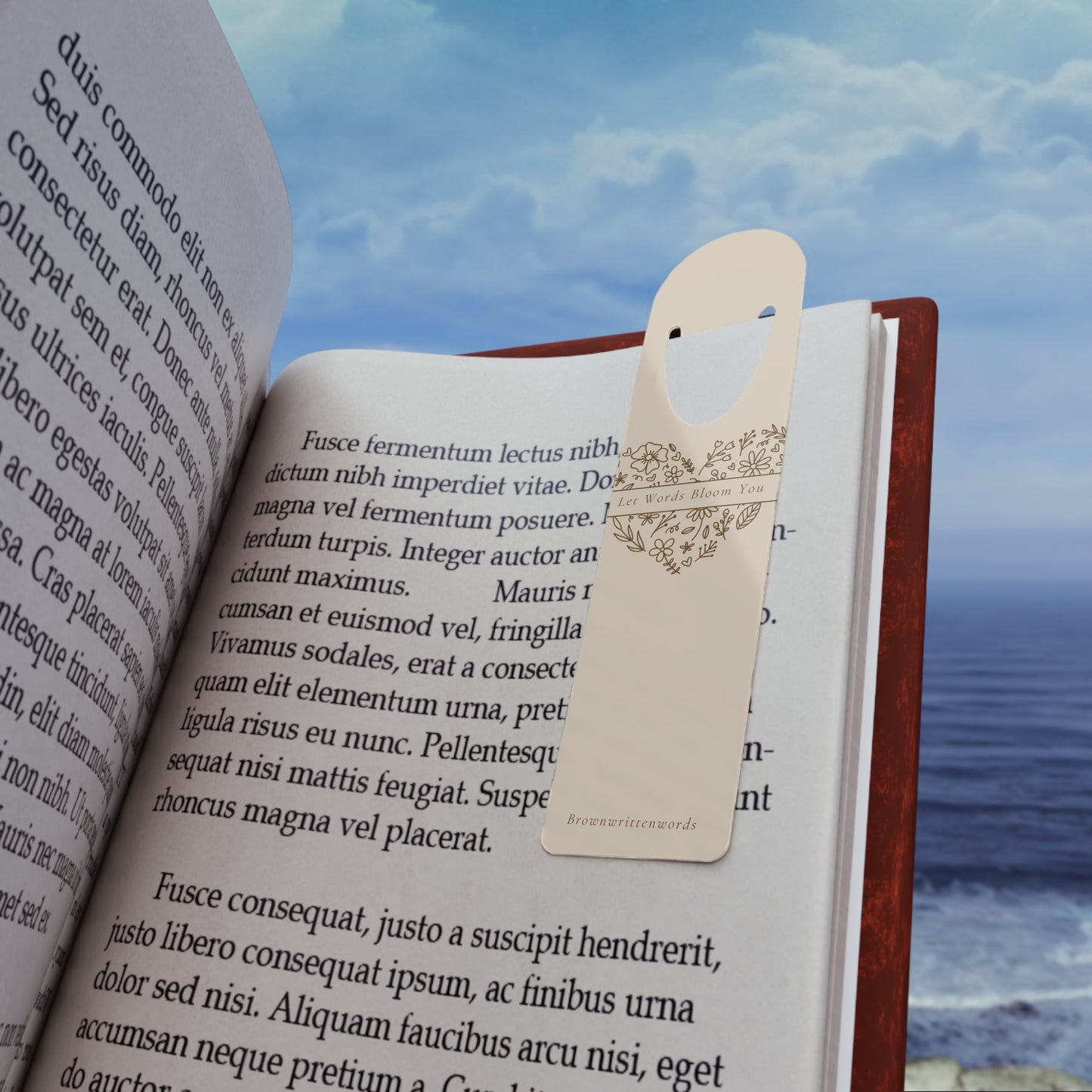Let Words Bloom You Floral Bookmark – Elegant Metal & Ribbon Page Marker