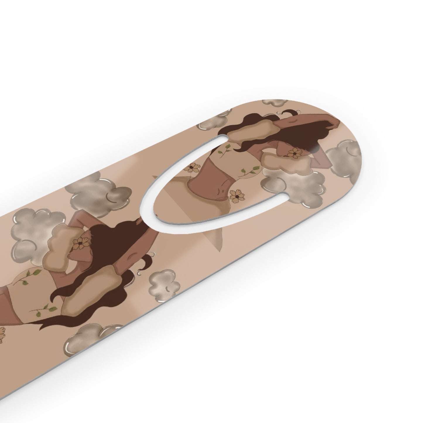 Abstract Earth-Tone Art Bookmark — Neutral Figurative Pattern