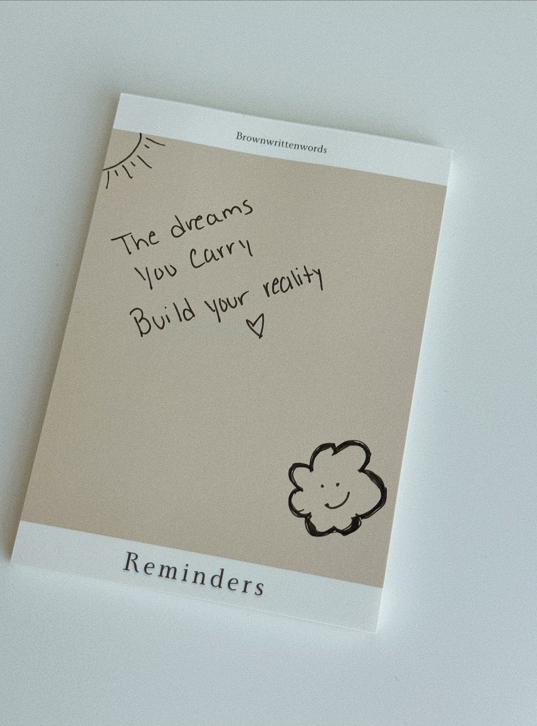 White Almond Reminder Notepad