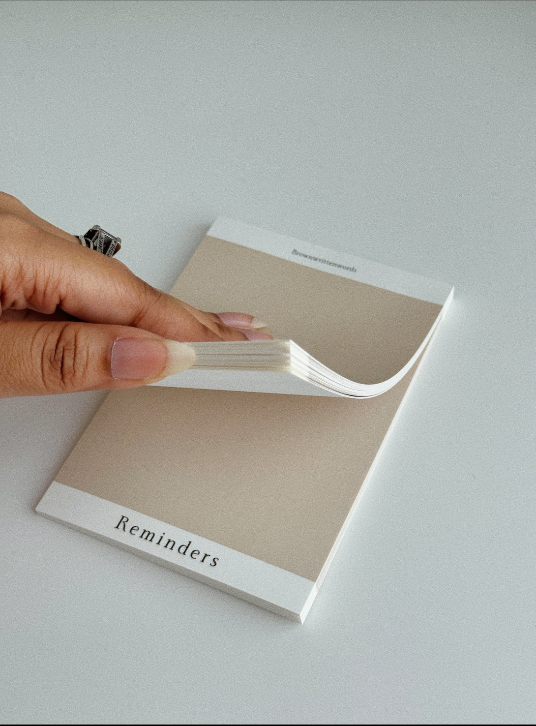 White Almond Reminder Notepad