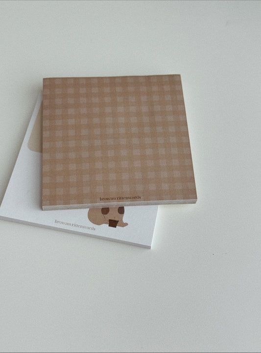 Brown Plaid | Sticky Note